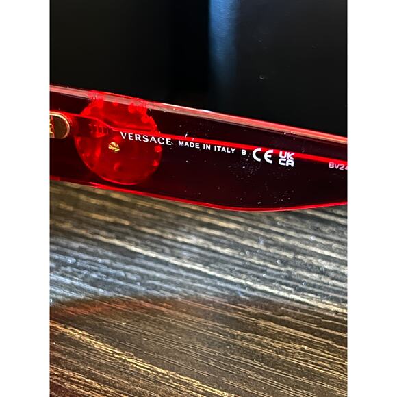 Versace Designer Sunglasses – Red Square Frame with Brown Lenses 54mm - Picture 5 of 10